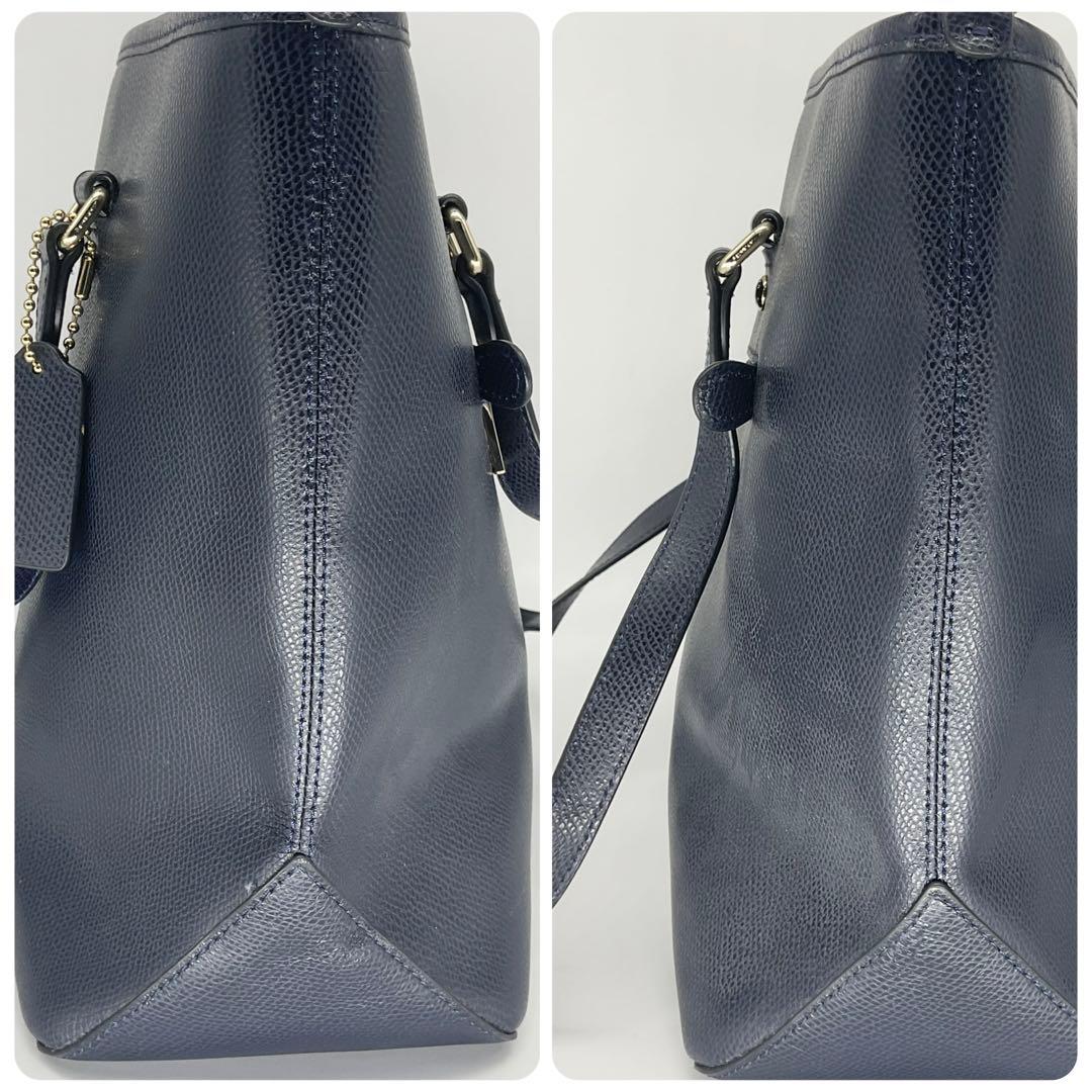 【美品】COACH トートバッグ ブラック レザー A4収納可