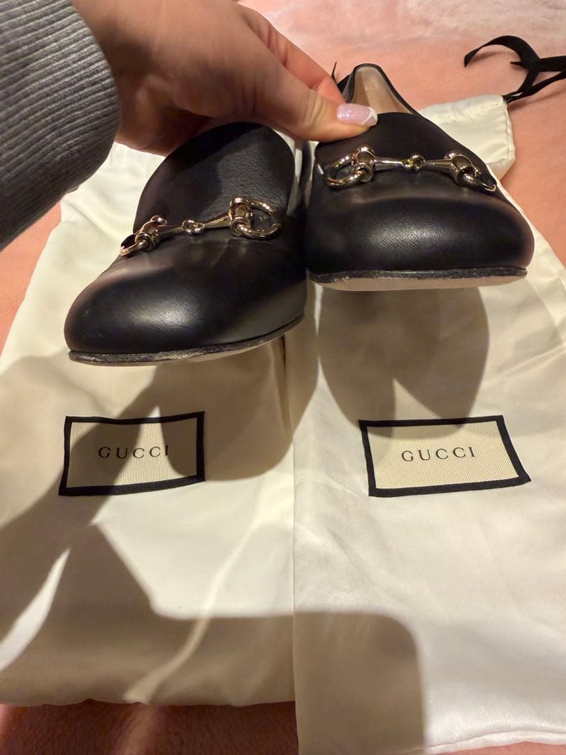 GUCCU 黒レザー ローファー size 39 このキノコ