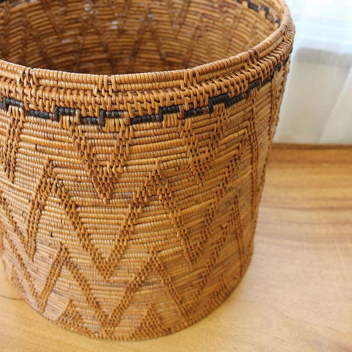 【アウトレット】バリ島 アタ アタ製品 ふた付き ラウンドBOX Φ30