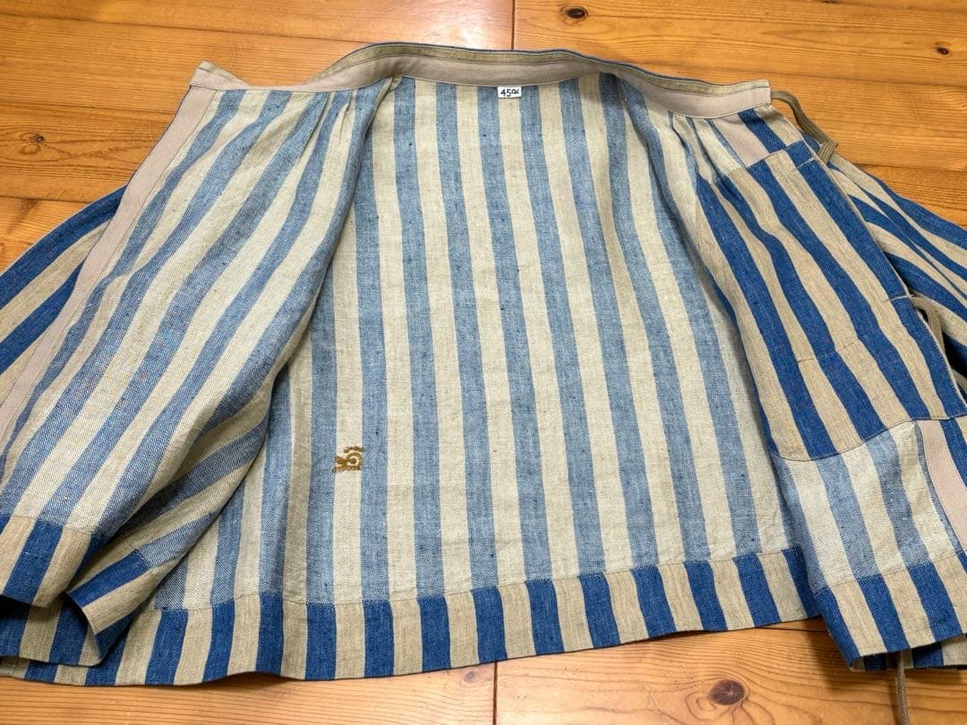 45R インドリネンのミリタリーボレロ　カーディガン　羽織り　完売品