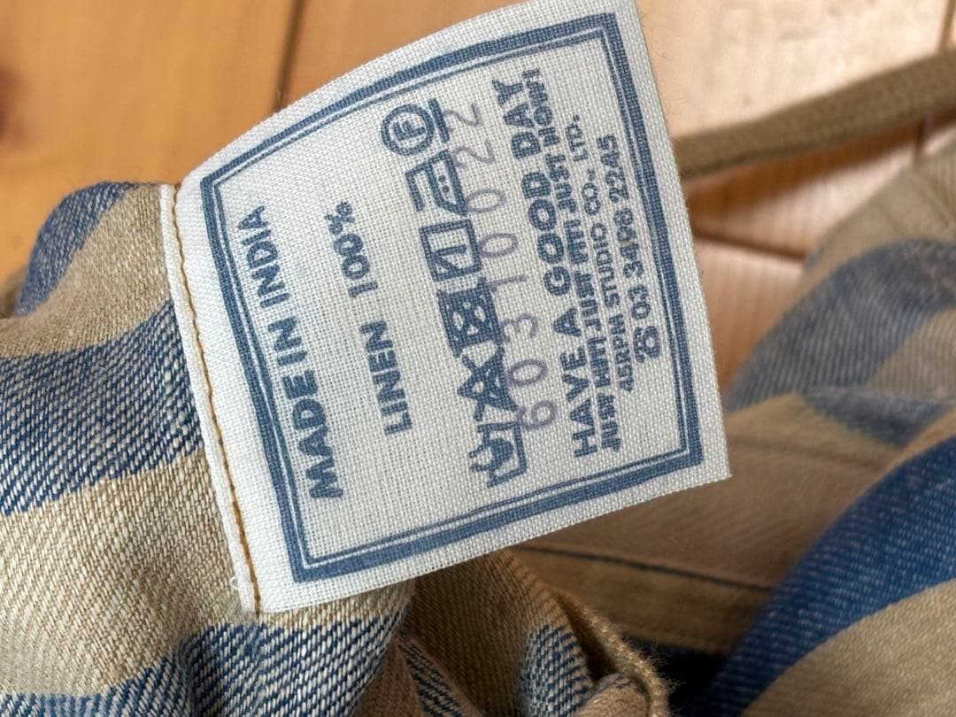 45R インドリネンのミリタリーボレロ　カーディガン　羽織り　完売品