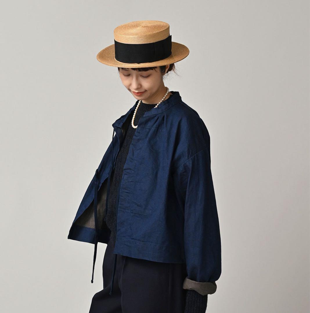 45R インドリネンのミリタリーボレロ　カーディガン　羽織り　完売品