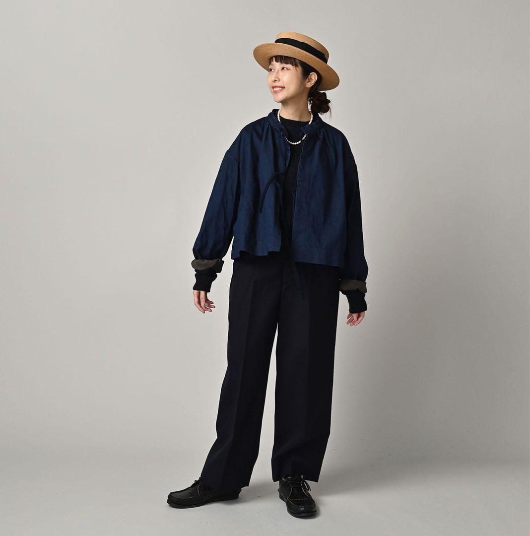 45R インドリネンのミリタリーボレロ　カーディガン　羽織り　完売品