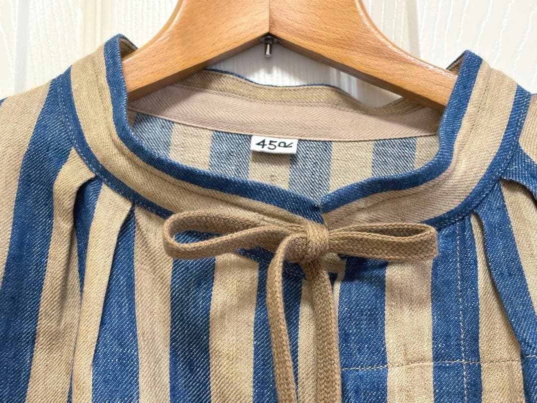 45R インドリネンのミリタリーボレロ　カーディガン　羽織り　完売品