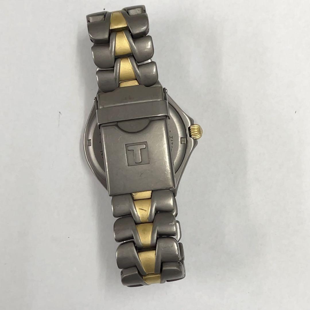 希少 TISSOT ティソ チタン デイト メンズ腕時計 ゴールド T660