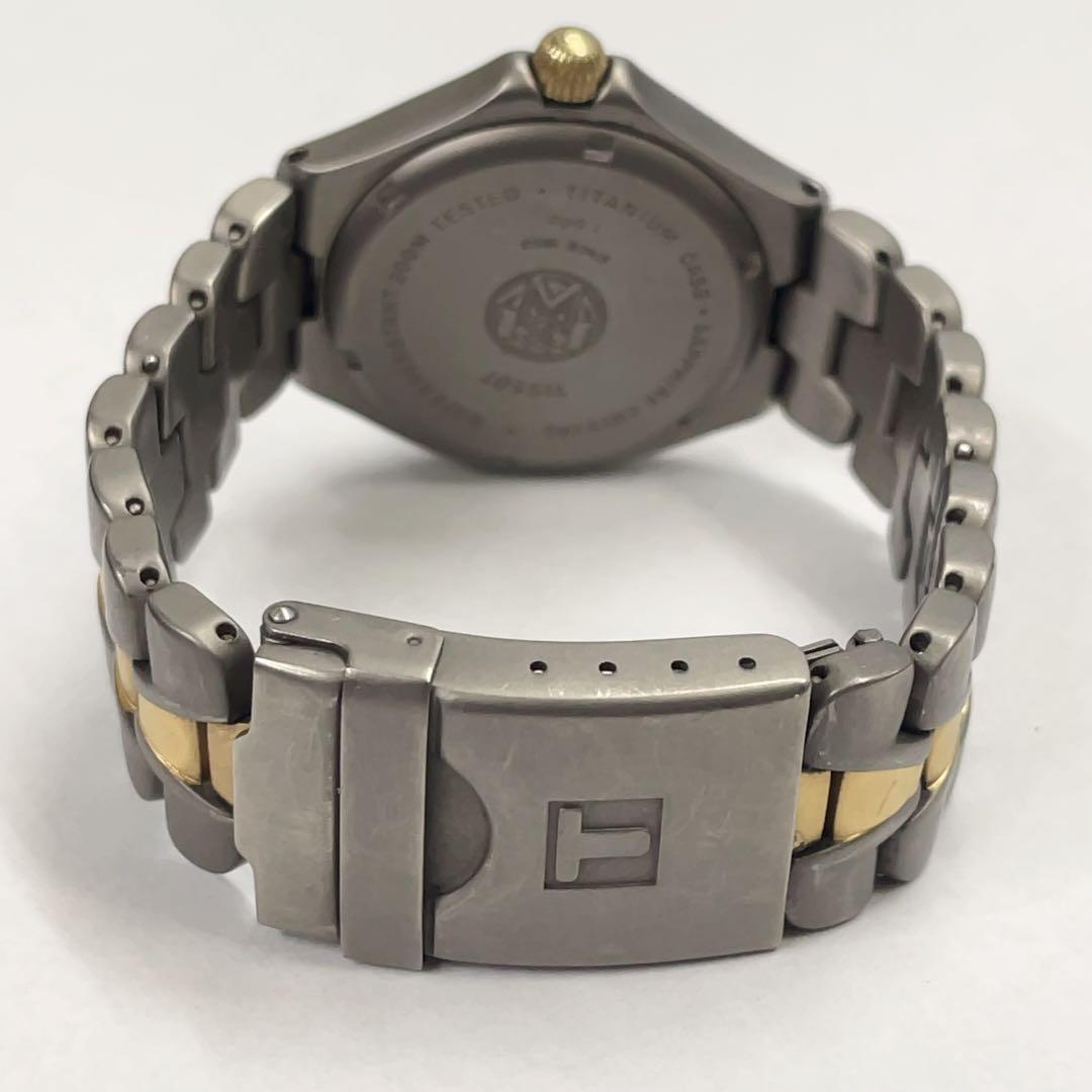 希少 TISSOT ティソ チタン デイト メンズ腕時計 ゴールド T660