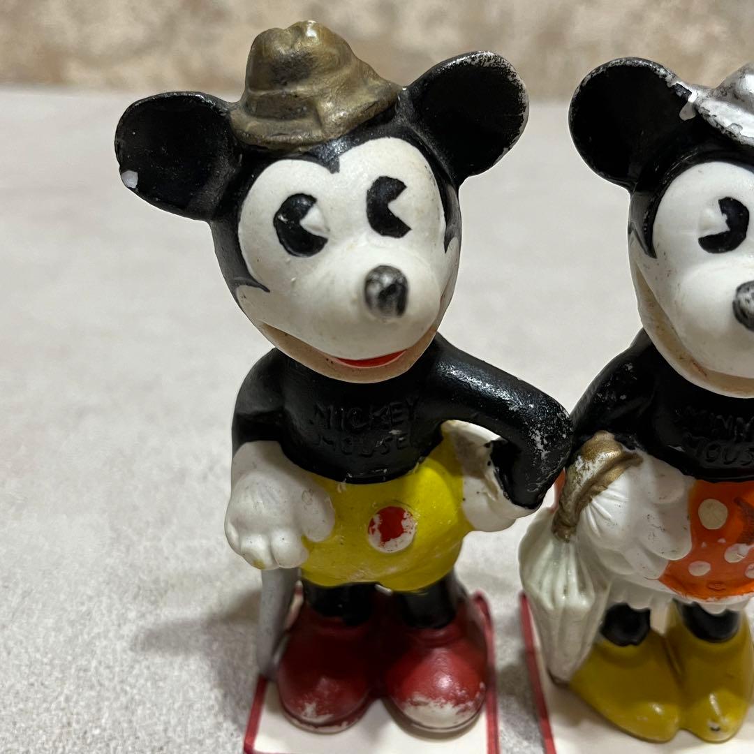 ヴィンテージ Disney ミッキーミニー アンティーク 置物 日本製