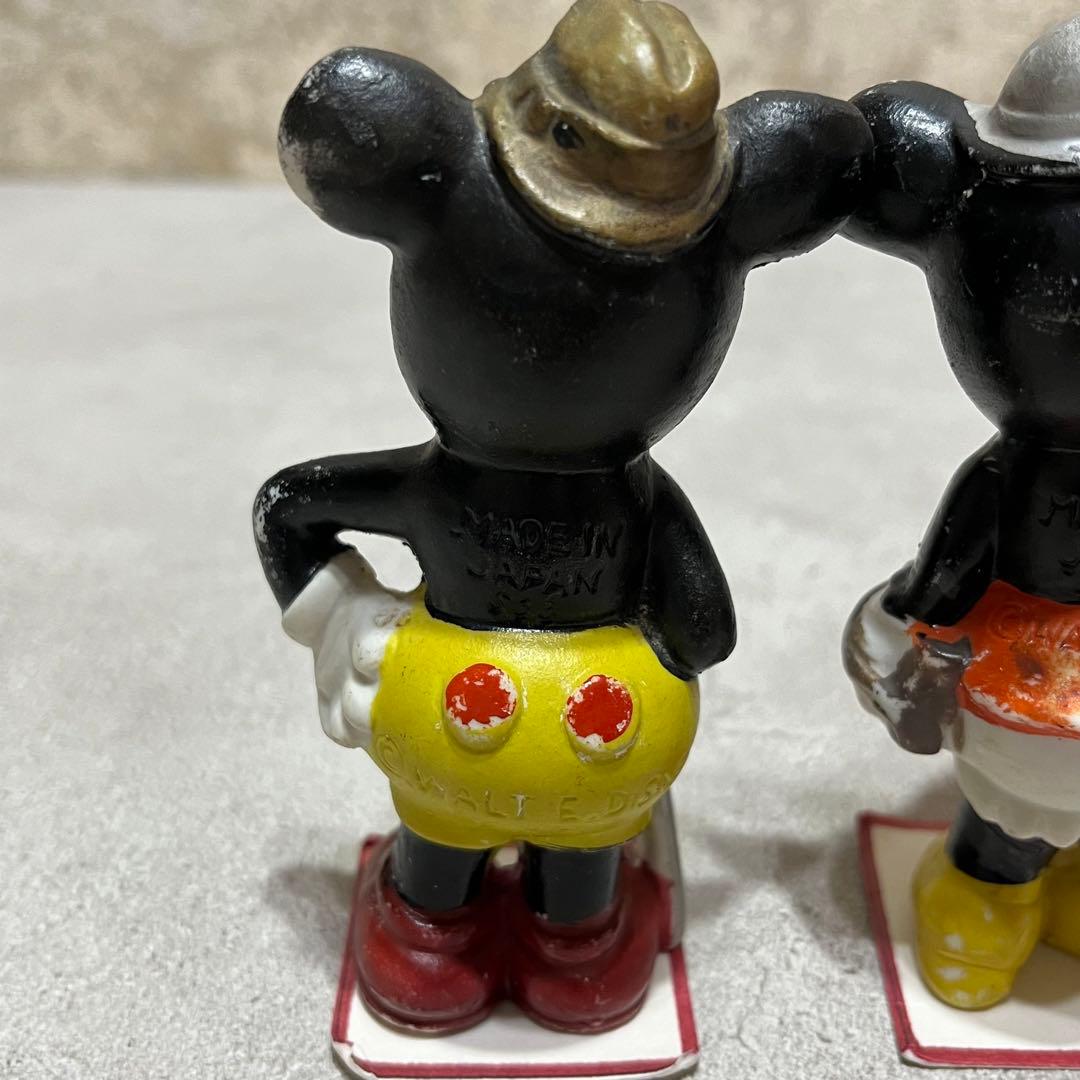 ヴィンテージ Disney ミッキーミニー アンティーク 置物 日本製