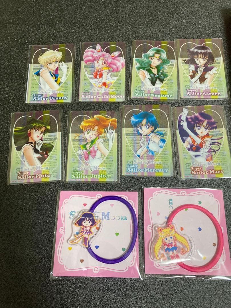 8種セット　セーラームーン コラボ クリアカード 外装箱全5種付　明治　ヘアゴム