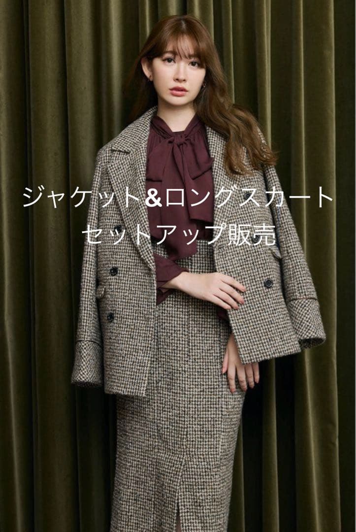 ジャケット・アウター Hemingway Check Tweed Long Skirt&Jacket