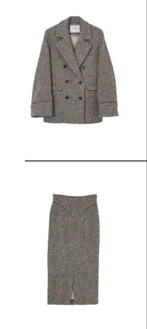 ジャケット・アウター Hemingway Check Tweed Long Skirt&Jacket