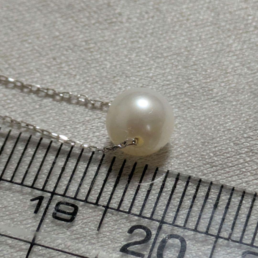 クミキョク✾k10 10金ホワイト一粒パールネックレス