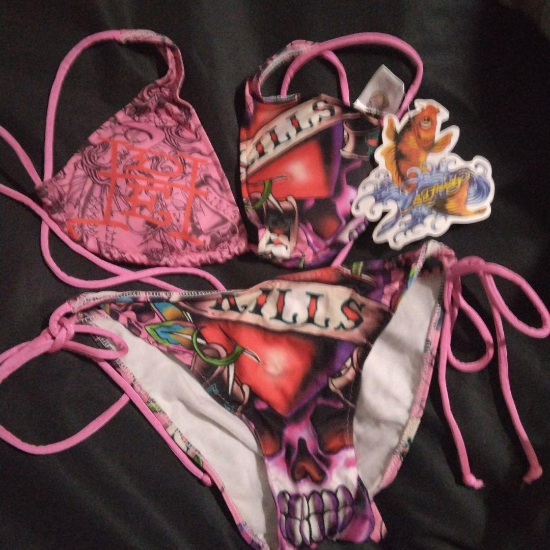 専用です。、エド・ハーディ　ピンク スカル ハート セパレート水着