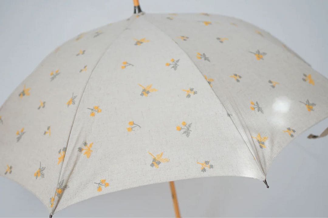 小宮商店 かわず張り 刺繍チェック 日傘
