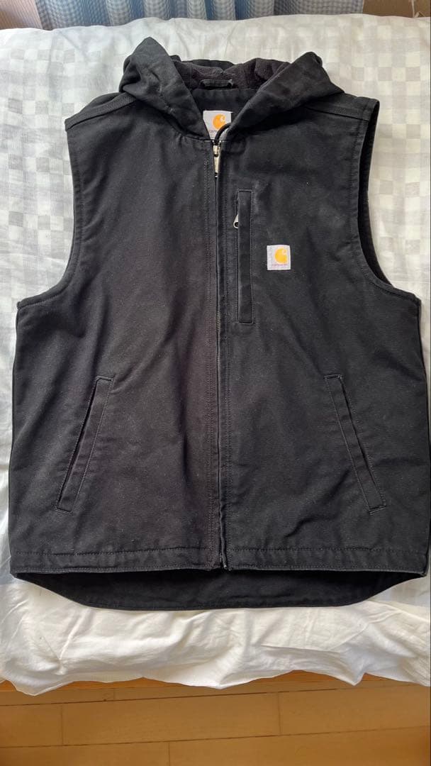Carhartt ブラック フード付きベスト
