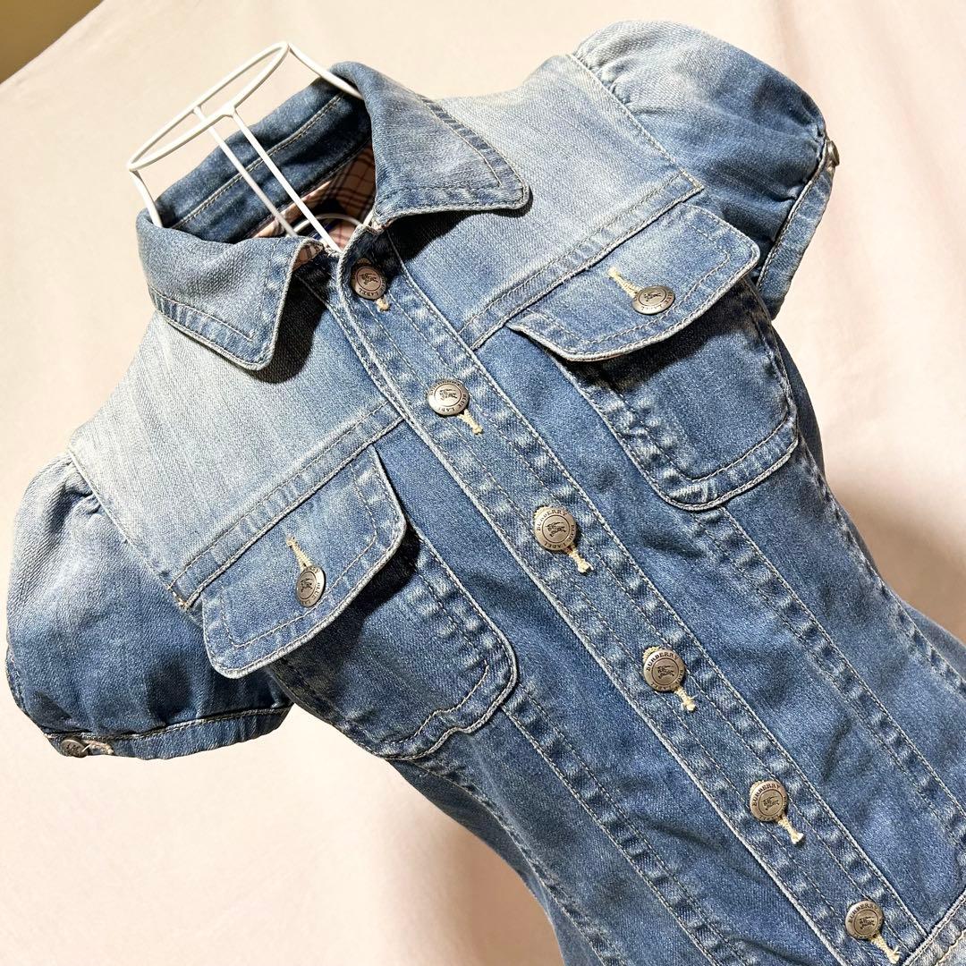 バーバリー ブルーレーベル デニムワンピース デニム ミニスカート ブルーデニム