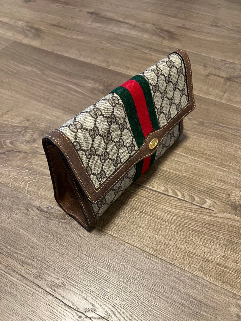 【人気】オールドグッチ　Gucci GGパターン クラッチバッグ
