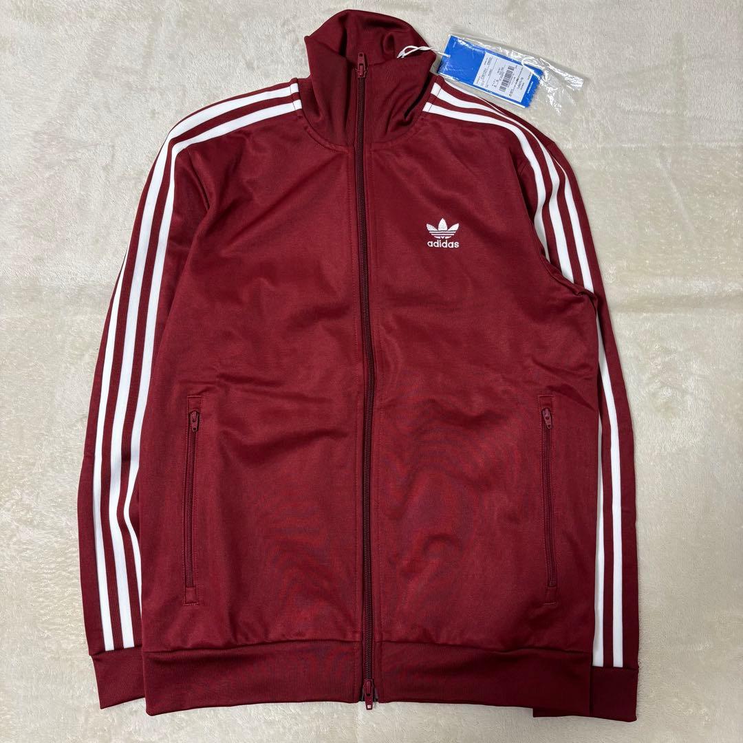 未使用タグ付きアディダス ベッケンバウアー トラックトップボルドー ワインレッド
