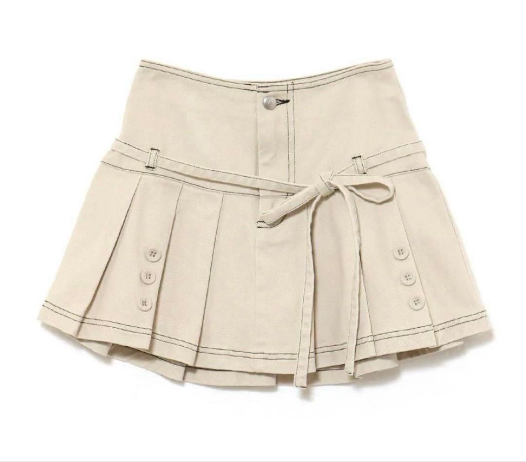 スカート andmary Kika button mini skirt beige S