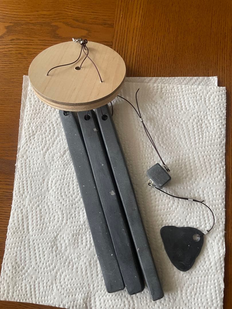 サヌカイト手作り風鈴(中) 磬石　カンカン石　原石　　ウインドチャイム1