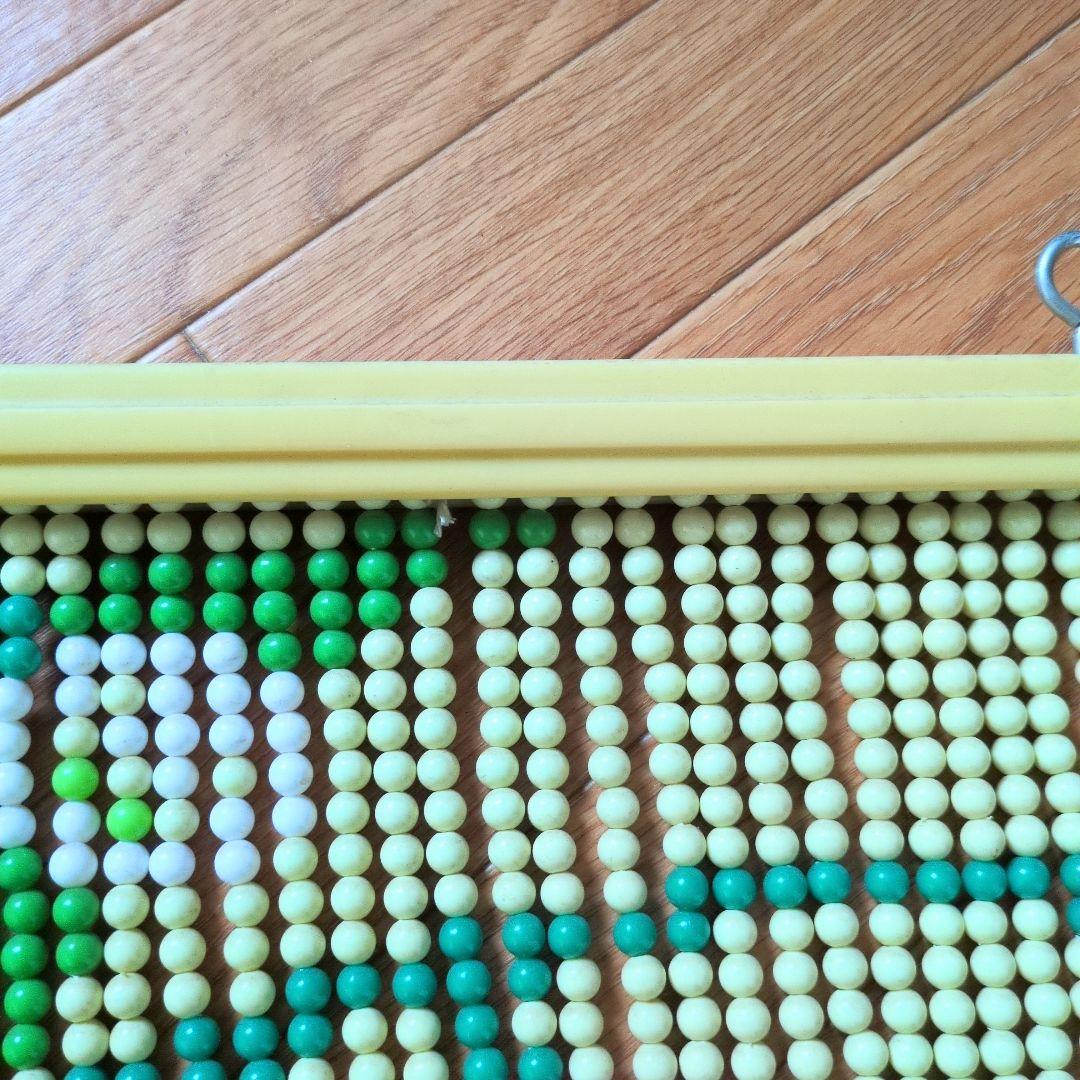 昭和レトロ 珠のれん 珠暖簾 花柄 のれん ハンドメイド レトロポップ 玉のれん