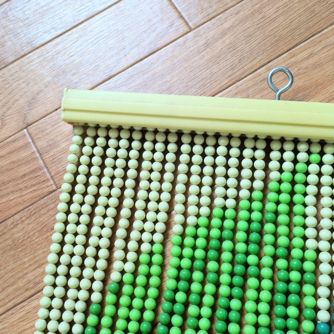 昭和レトロ 珠のれん 珠暖簾 花柄 のれん ハンドメイド レトロポップ 玉のれん