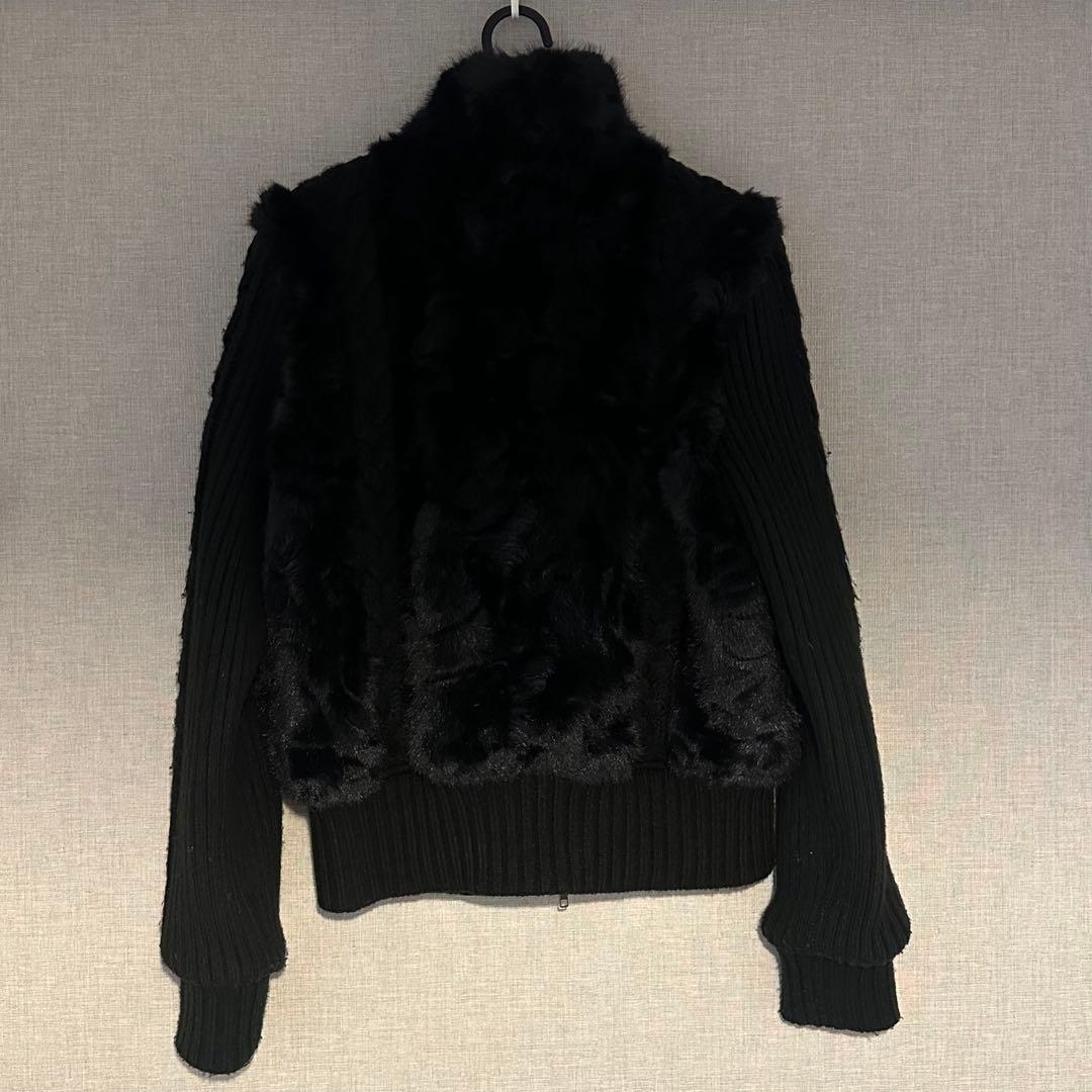 laguagem CABLE KNIT FAUX FUR ブルゾン