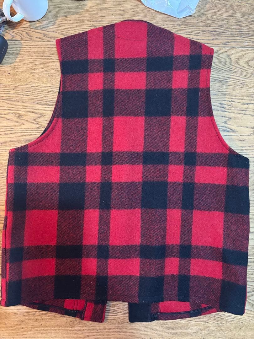 FILSON 赤・黒チェック ベスト M