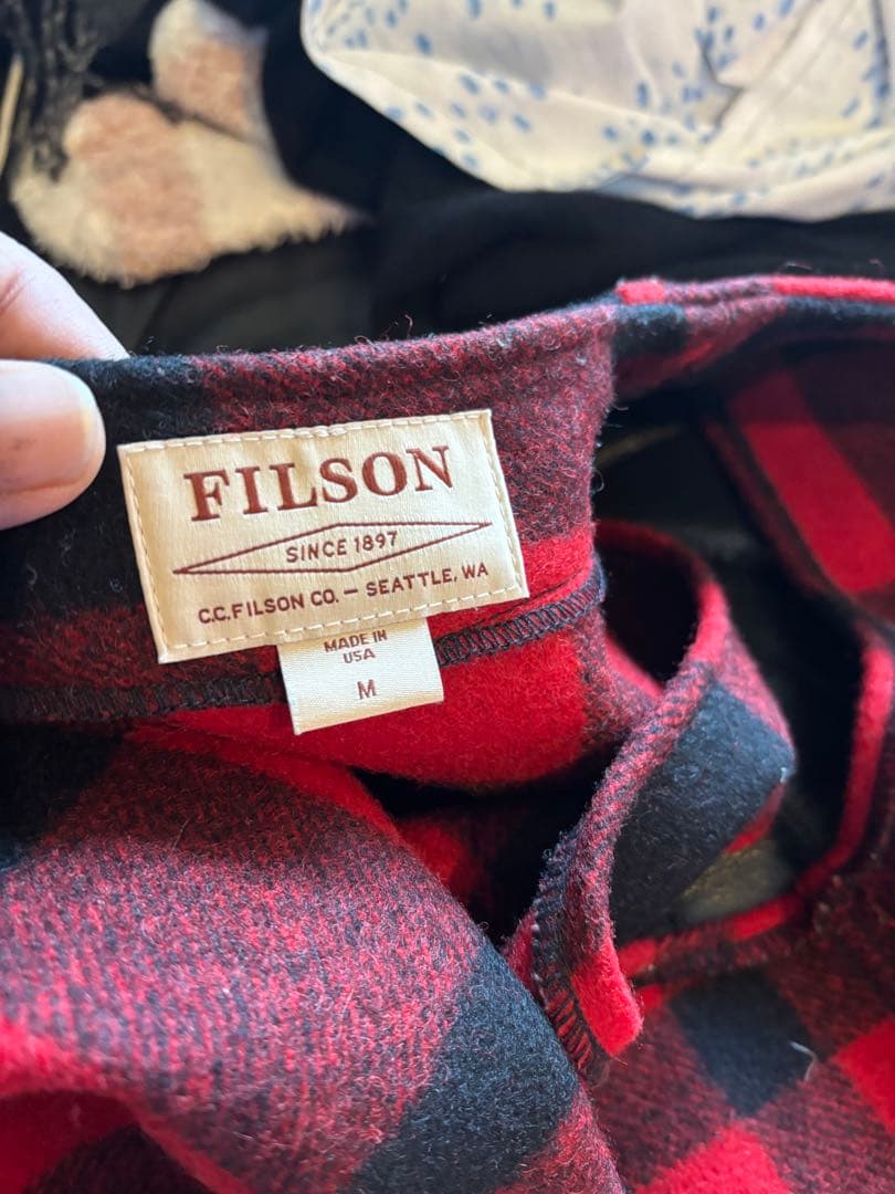 FILSON 赤・黒チェック ベスト M