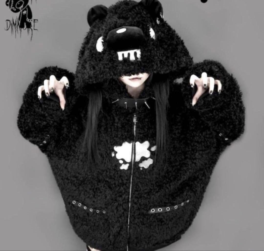 【GLOOMY×DimMoire】グル〜ミ〜ボアパーカー【Black】