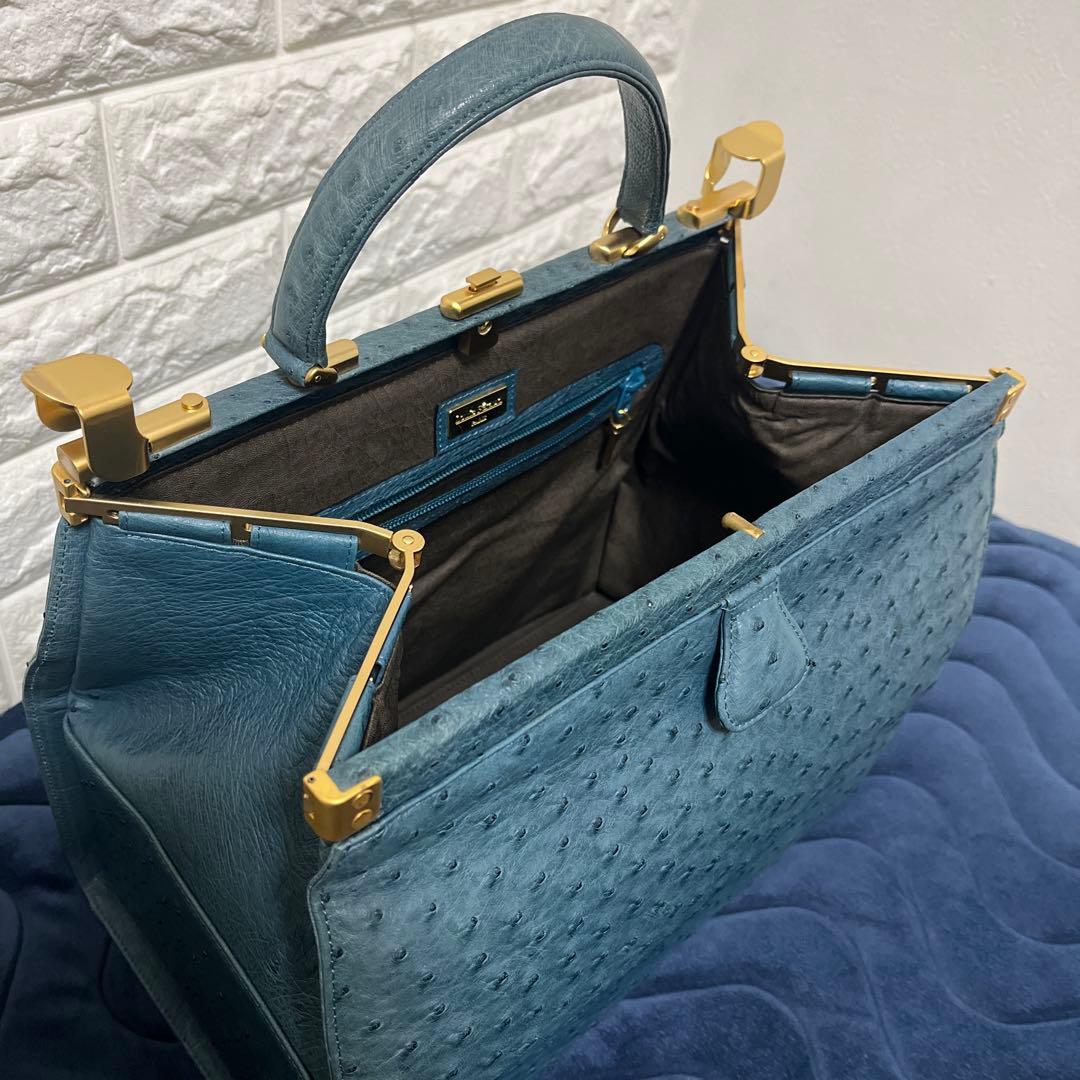 【極美品】Louis Féraud PARIS オーストリッチ ドクターズバッグ