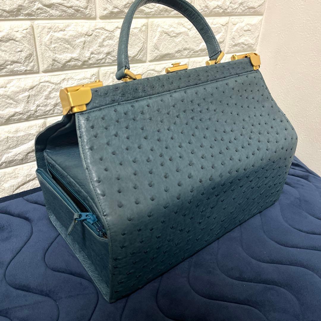 【極美品】Louis Féraud PARIS オーストリッチ ドクターズバッグ