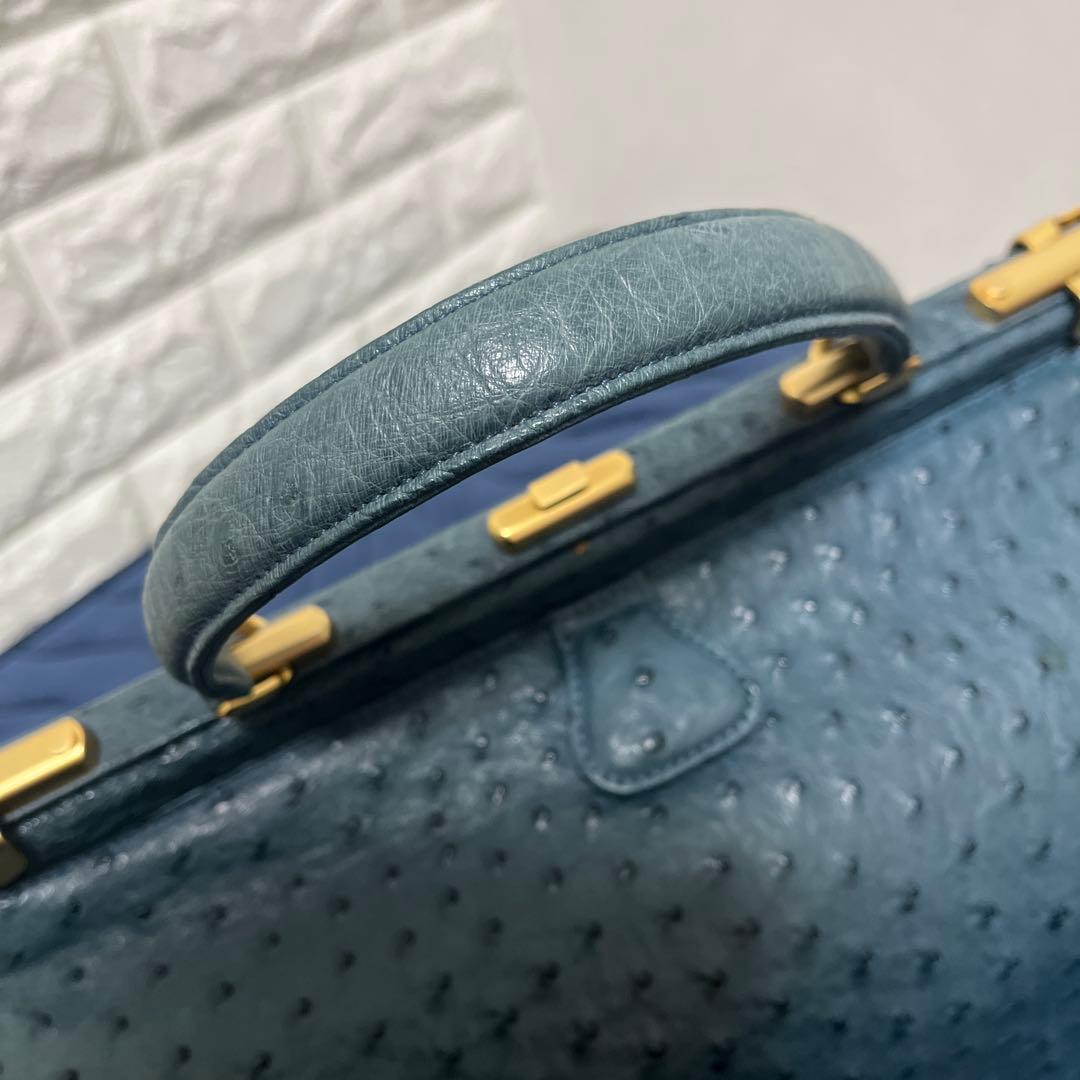 【極美品】Louis Féraud PARIS オーストリッチ ドクターズバッグ