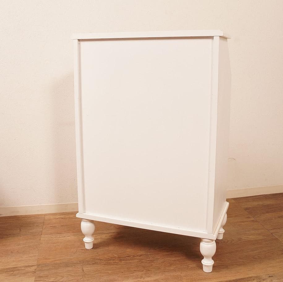 【新品】クラシカル　ガラスキャビネット　アンティークホワイト　収納 チェスト