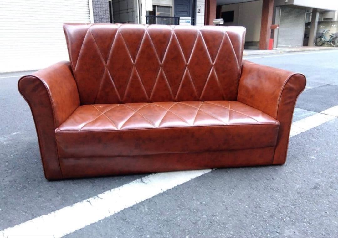 ＢCOMPANY　レザーソファ　二人掛けソファ　ビンテージ風