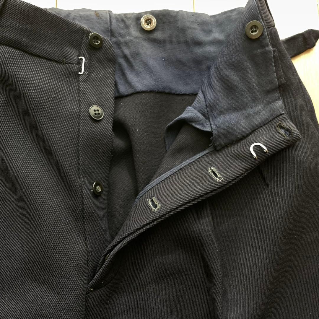 パンツ French vintage deep navy wool slacks 40s