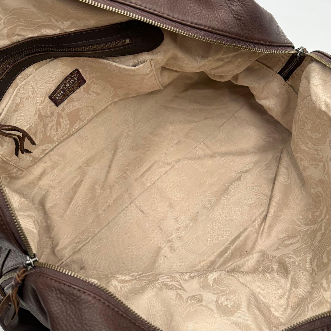 MR.OLIVE オールレザー ボストンバッグ 牛革 本革 2way ブラウン