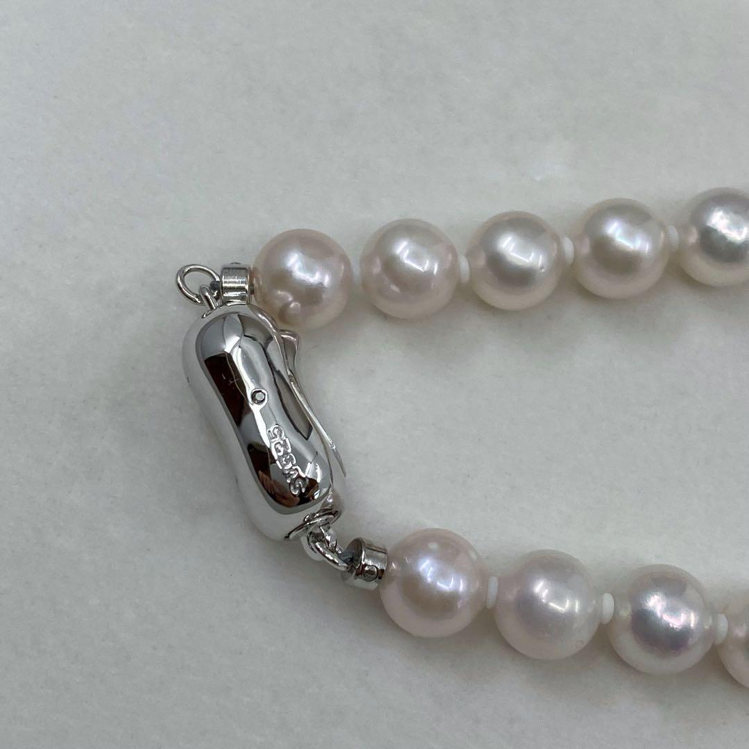 【新品】あこや真珠 美しいホワイト ネックレス 6.5mm-7.0mm