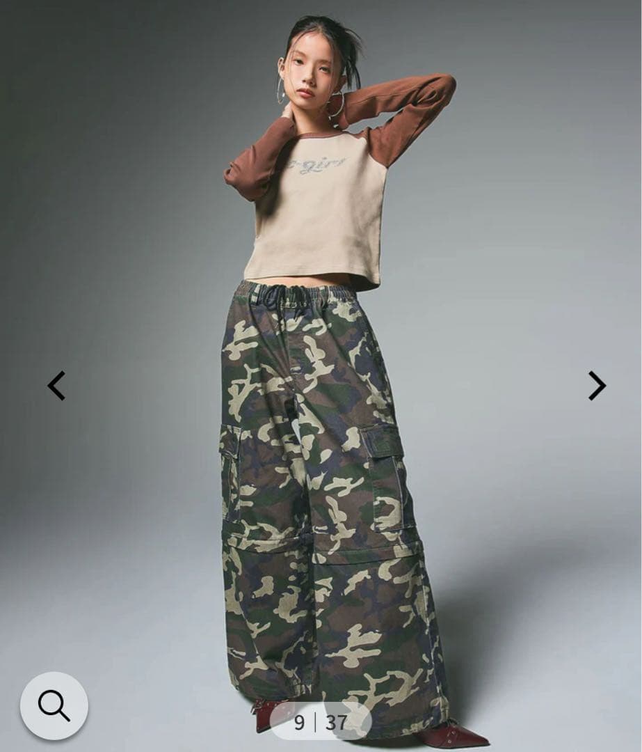 新品　エックスガール　X-girl WASHED 2WAY WIDE CARGO