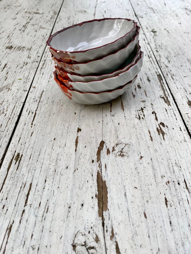 台湾 ヴィンテージ 海老絵付け 小皿 5枚セット 民藝 古道具 アンティーク