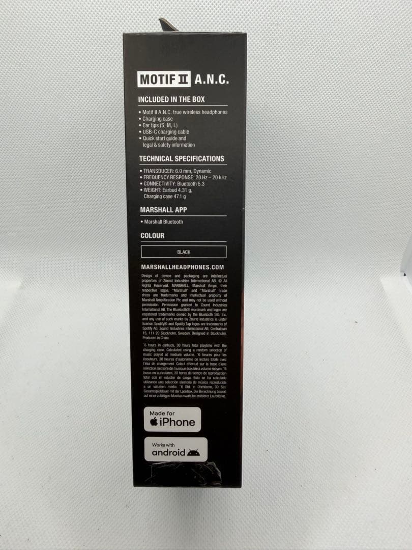 【完全未使用／新品Marshall マーシャル　イヤホン純正品Bluetooth