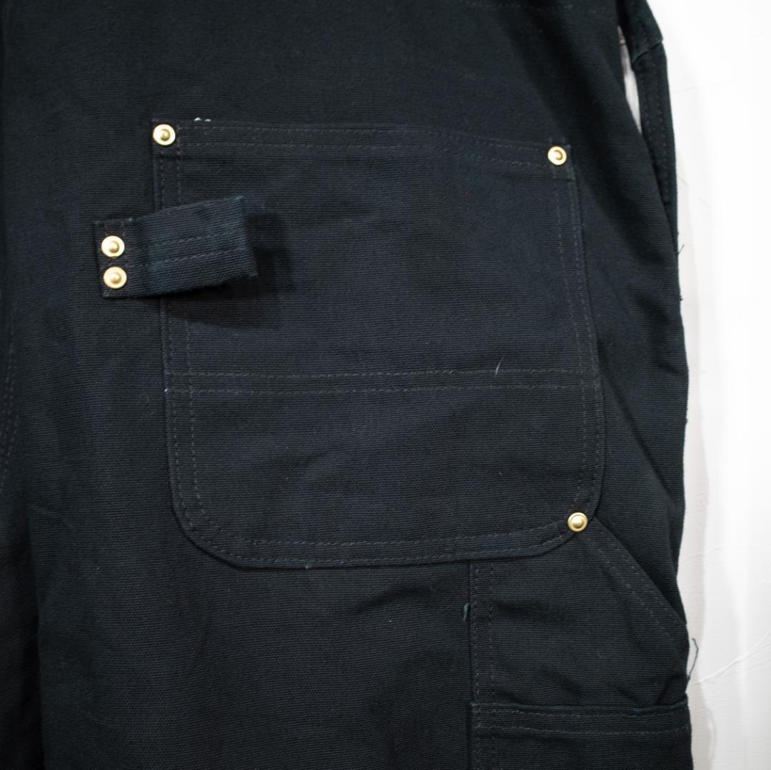 Carhartt 裏地付 ダック オーバーオール R02 46×28 ブラック