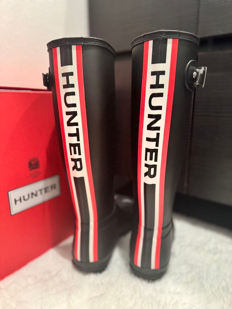 【新品未使用】HUNTER トールハンター トリカラーロゴバックストラップブーツ