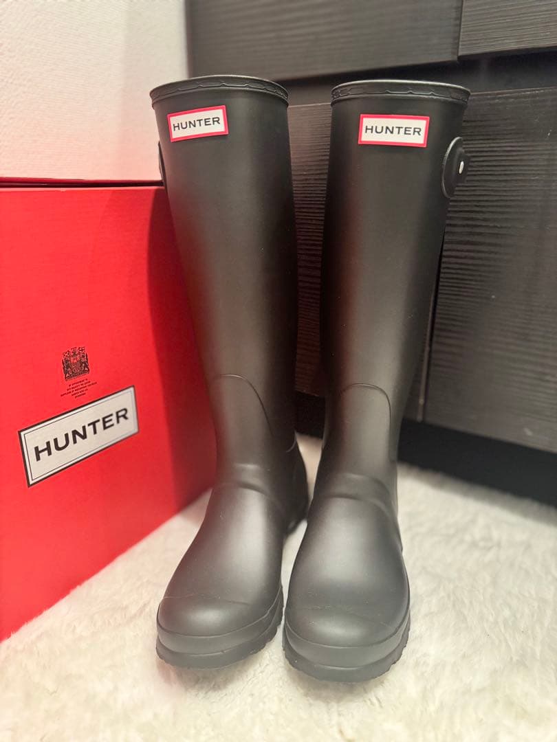 【新品未使用】HUNTER トールハンター トリカラーロゴバックストラップブーツ