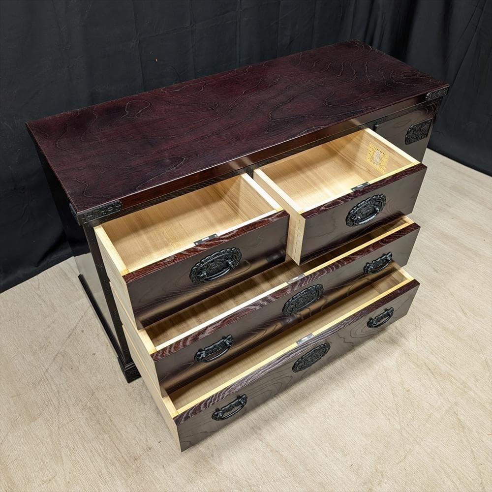 三舟木工　ケヤキ　整理箪笥　リビングチェスト　タンス　箪笥　たんす　チェスト