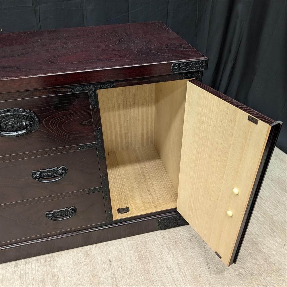 三舟木工　ケヤキ　整理箪笥　リビングチェスト　タンス　箪笥　たんす　チェスト