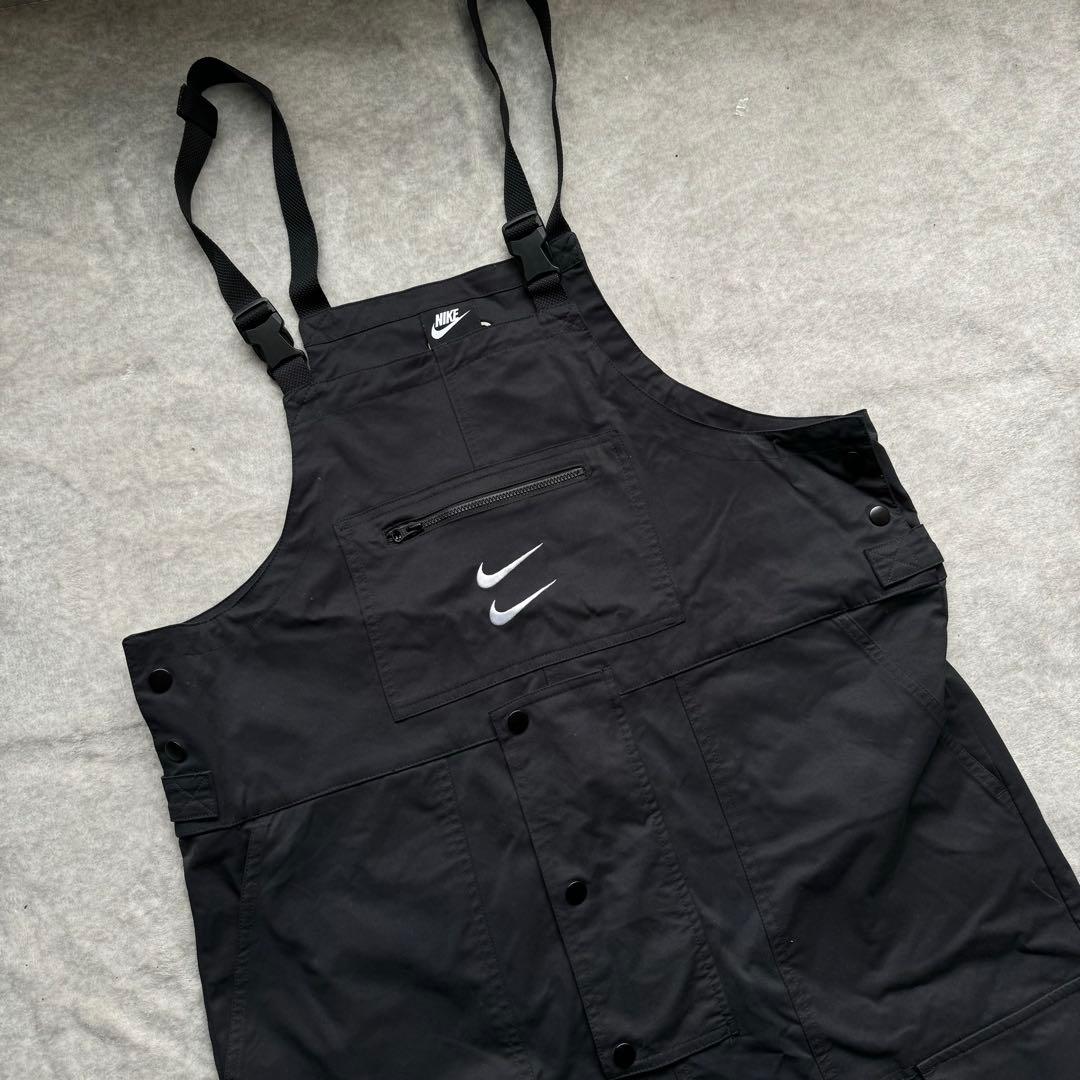 NIKE スウッシュ オーバーオール サロペット ブラック ホワイト S