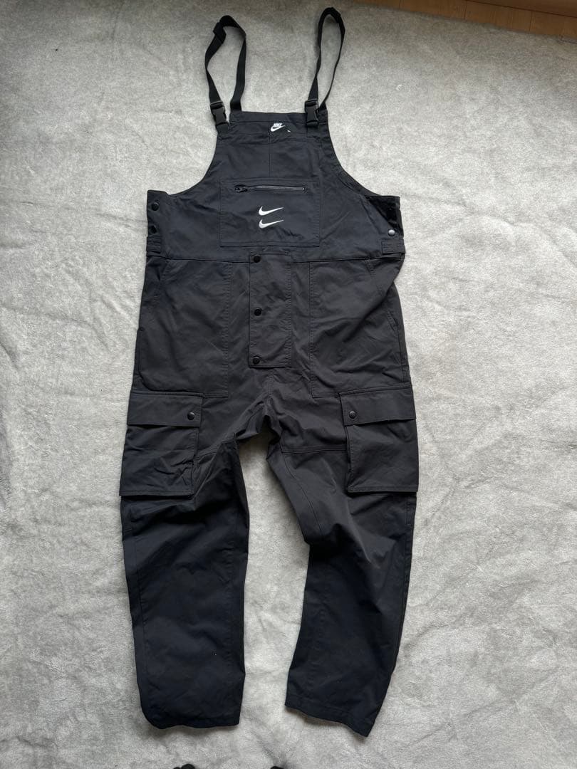 NIKE スウッシュ オーバーオール サロペット ブラック ホワイト S