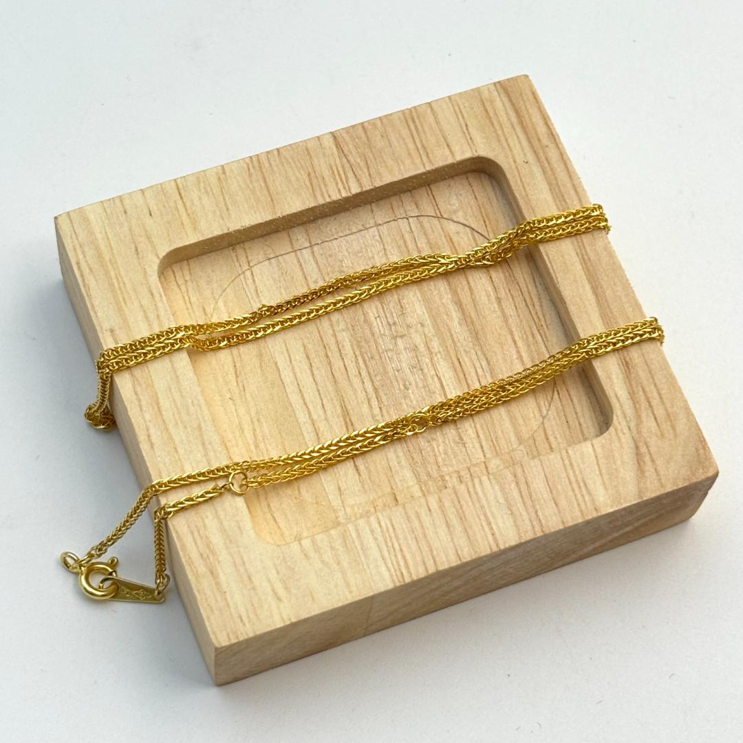 K18金 ツイストチェーン ネックレス 長さ 45cm （調節可能）