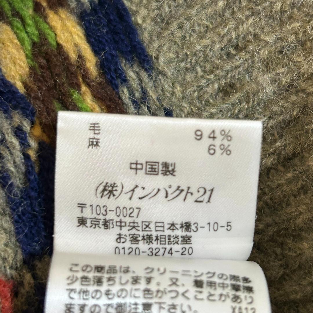 人気　ラルフローレン　パープルレーベル　ニットベスト　総柄　ハンドニット　M